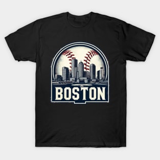 Vintage Boston Baseball Cityscape T-Shirt